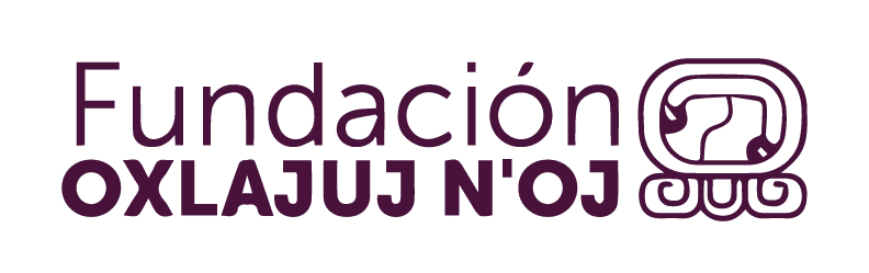 Logo de la fundación en simbolo y letras Oxlajuj Noj